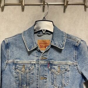 Levi's Jean Jacket Women XS Blue Denim Trucker Western Work Rodeo Casual‎ Preppy